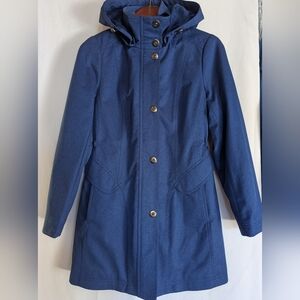 Kristen Blake Blue Jacket Small Insulated Hooded Full Zip Coat Trench Nordstrom